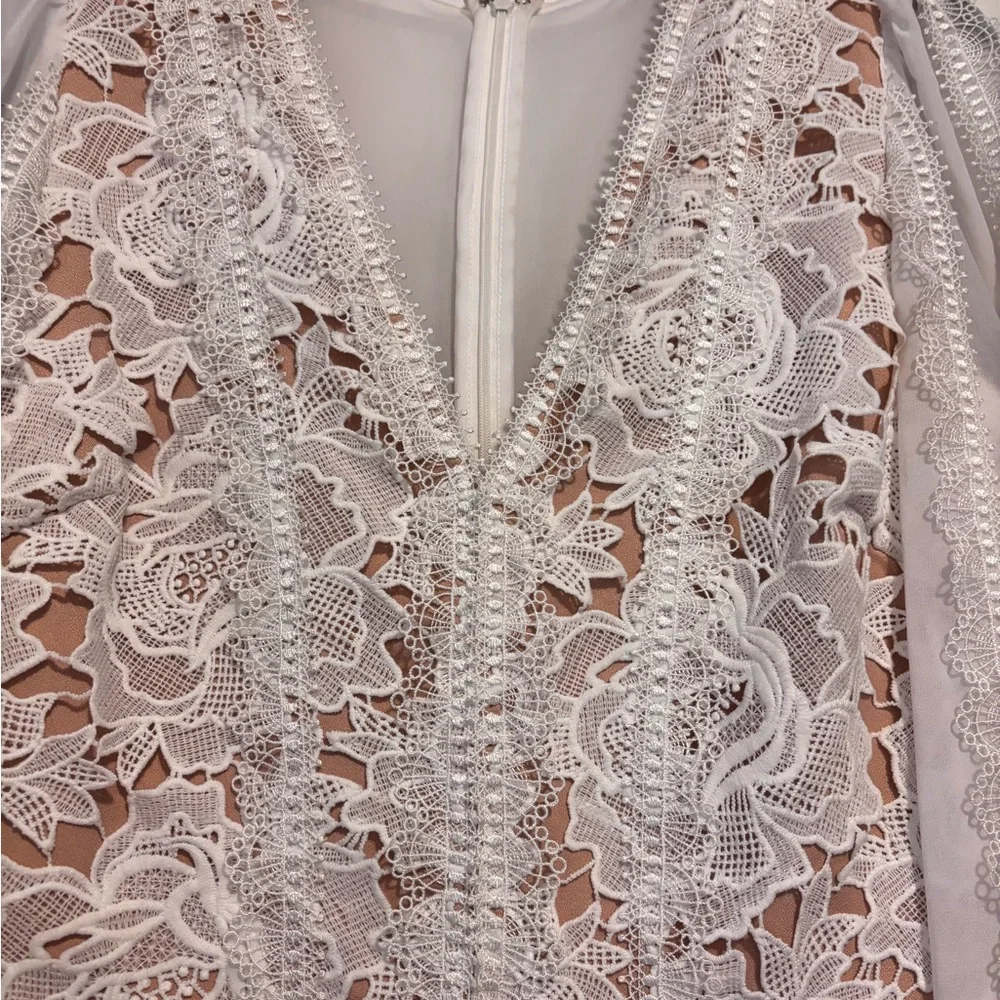 Adelyn Rae White Lace Detail Jumpsuit - Picture 4 of 6